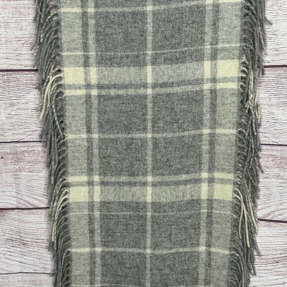 Banana Republic Wool & Angora Rabbit Plaid Fringe Winter Cozy Warm Scarf - Picture 6 of 6